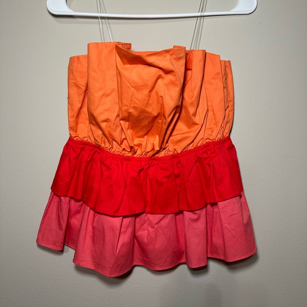DO+BE Multi-Color Strapless Top